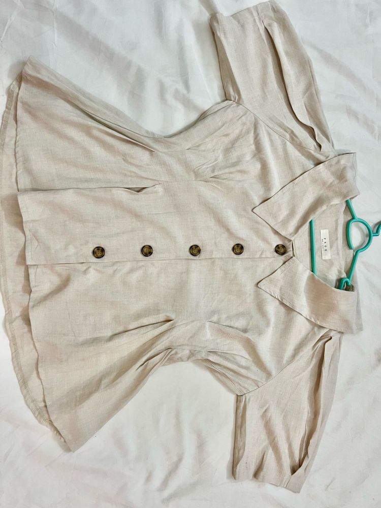 Chic Beige Button-Up Shirt