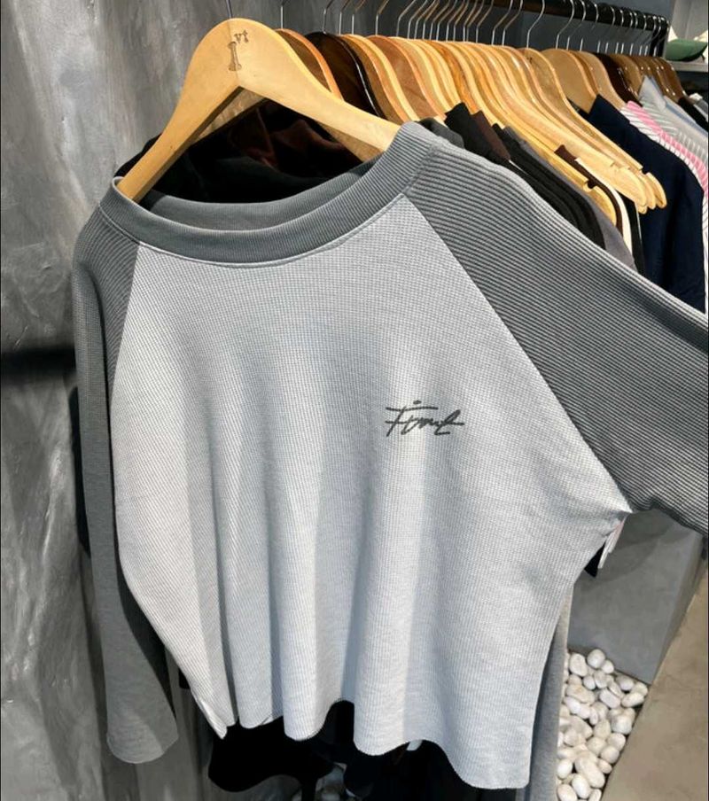 Grey Raglan Sleeve Top
