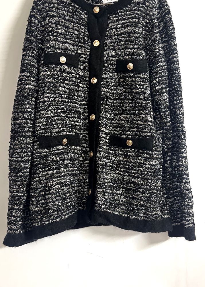 Chic Tweed Style Cardigan