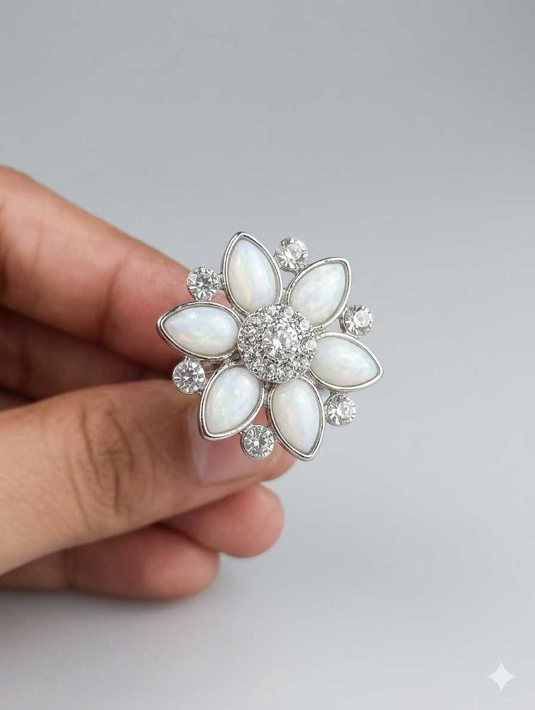 Floral Opal &amp; Diamond Ring