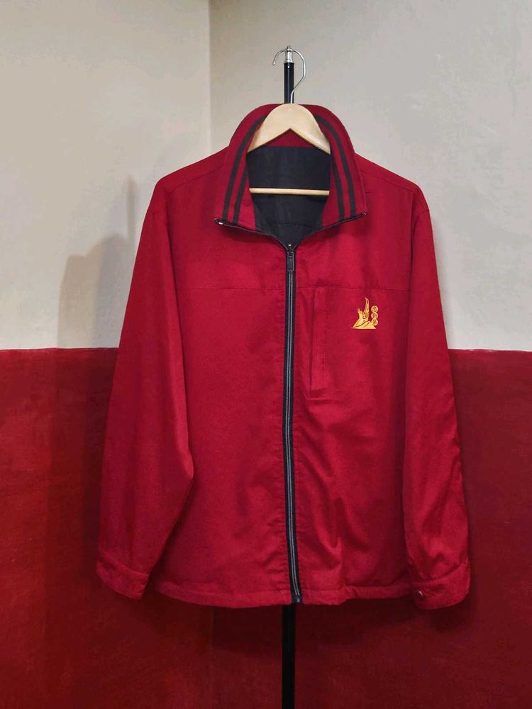 double sides Men's Red Zip-Up Jacket