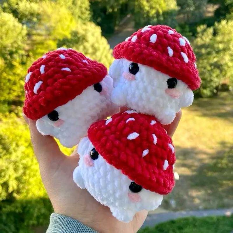 Handmade Crochet Mushroom Plushies