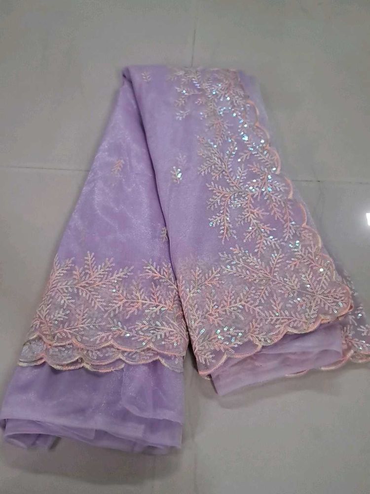 Elegant Lavender Sequined Saree