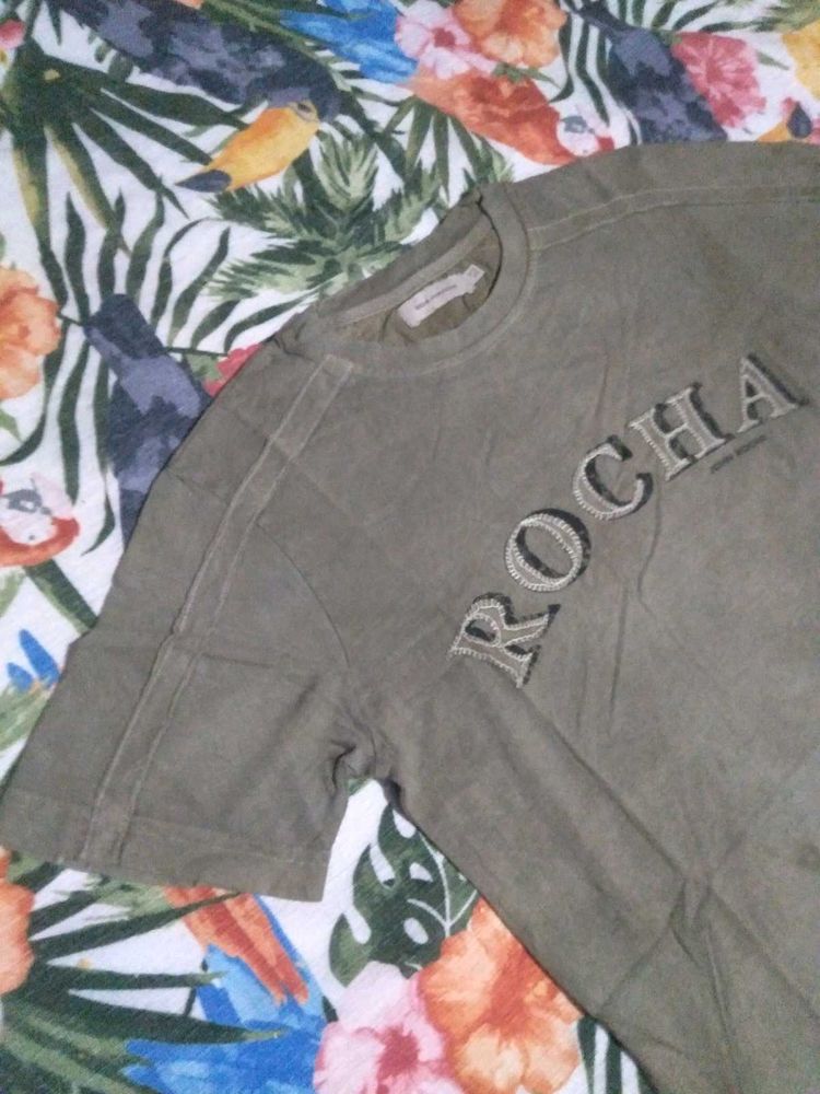 ROCHA Embroidered Olive T-Shirt