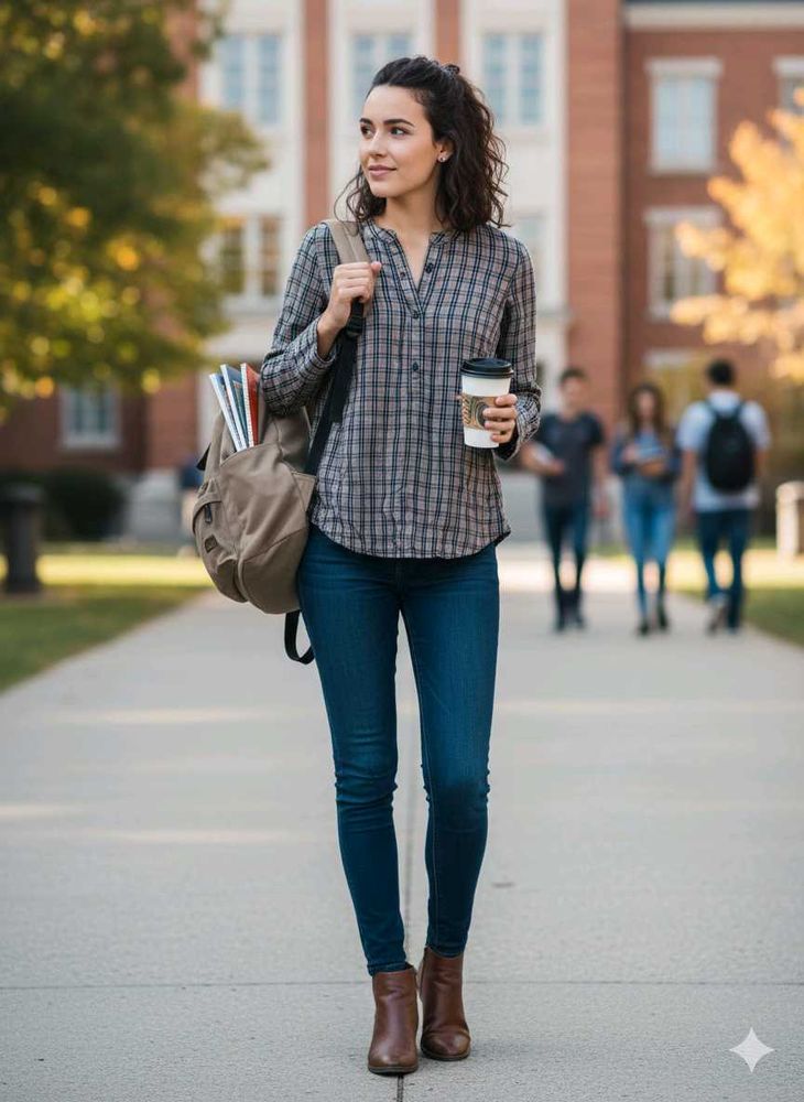 Plaid Button-Up Long Sleeve Shirt