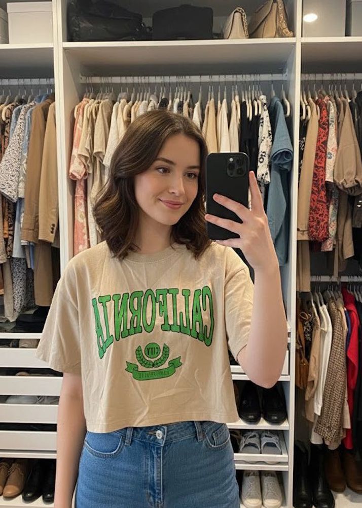 California Graphic Crop Top