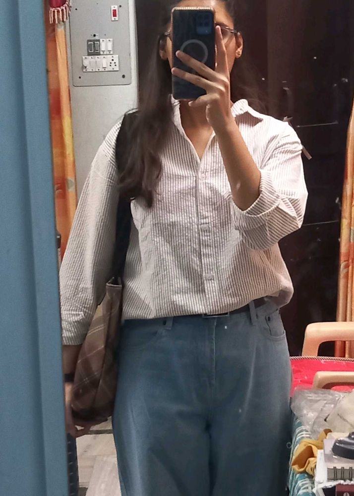 Striped Button-Up Shirt
