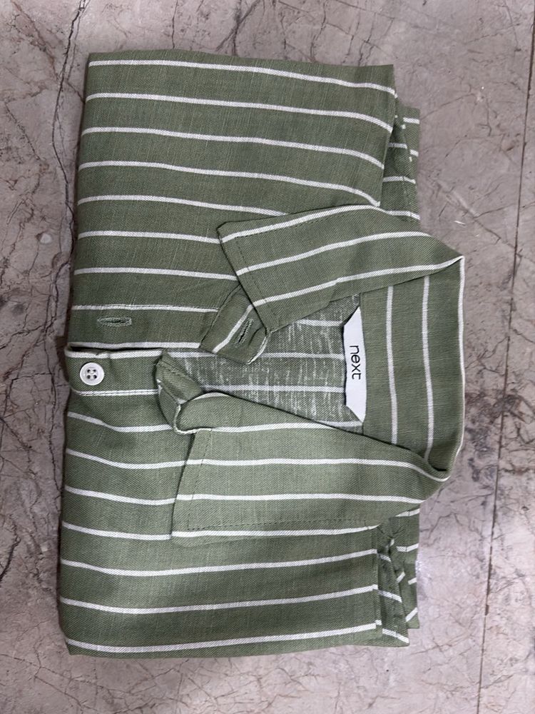 Next Striped Button-Up Top