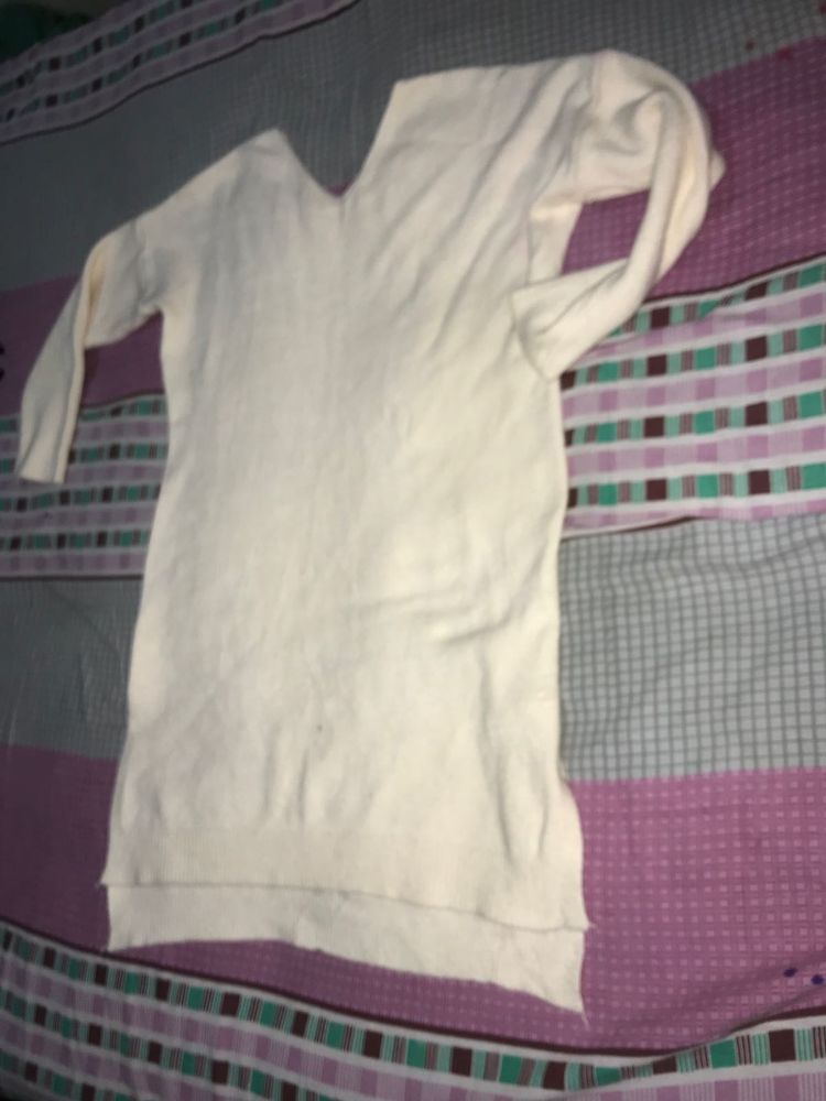 Cream Long Sleeve Top winter sweater