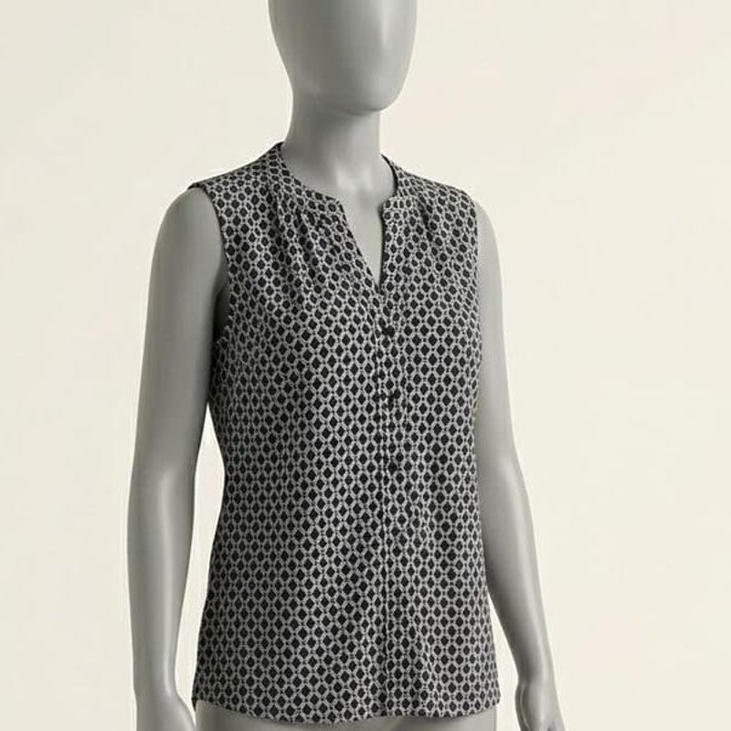 Sleeveless Geometric Print Top