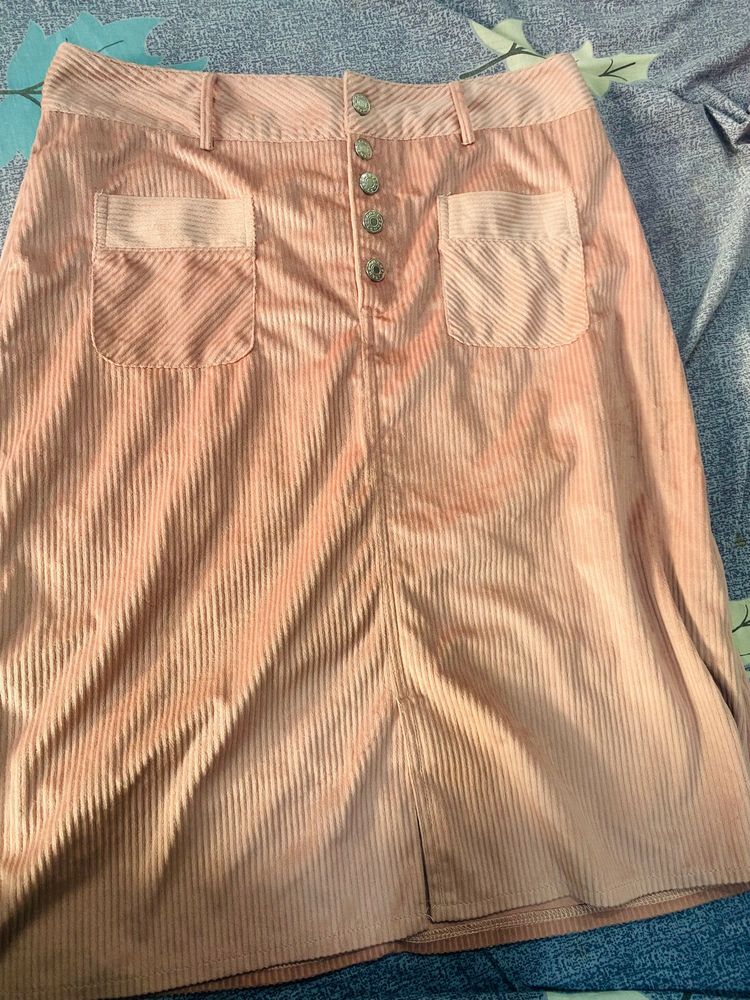 Pink skirt, Size -XL , Fit/Length -Below Knee