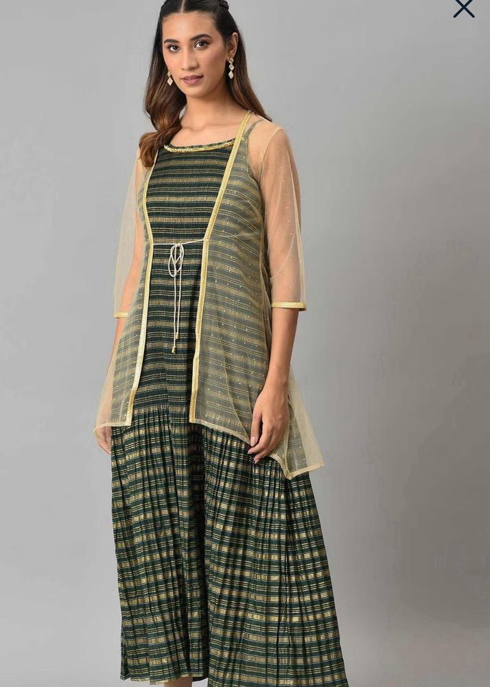 Elegant Striped &amp; Checked Dress