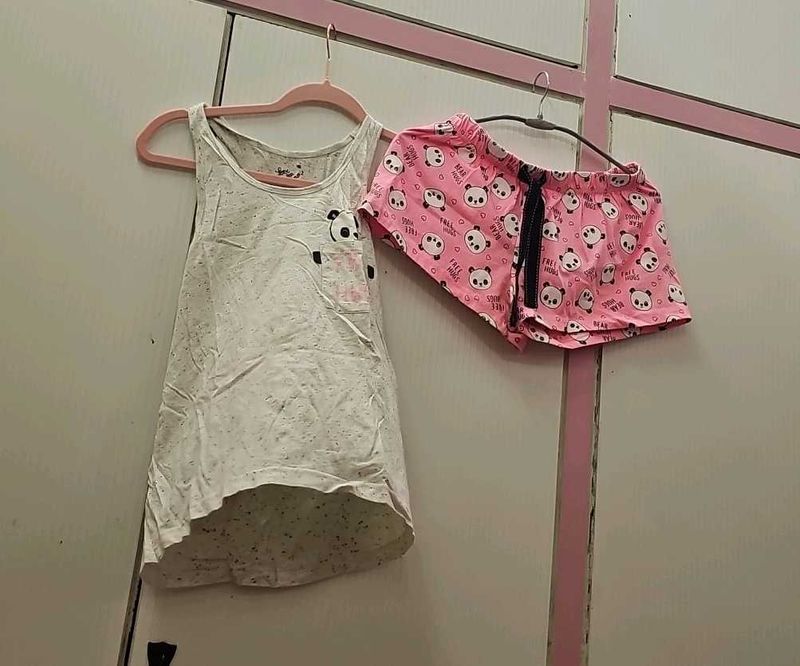 Pajama Set with Panda Print