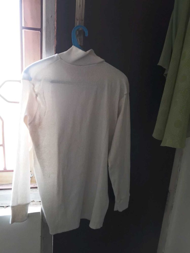 White Turtleneck Top