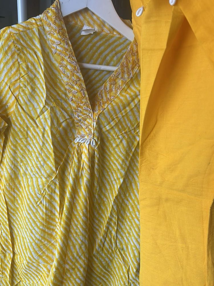 Yellow Striped Kurta