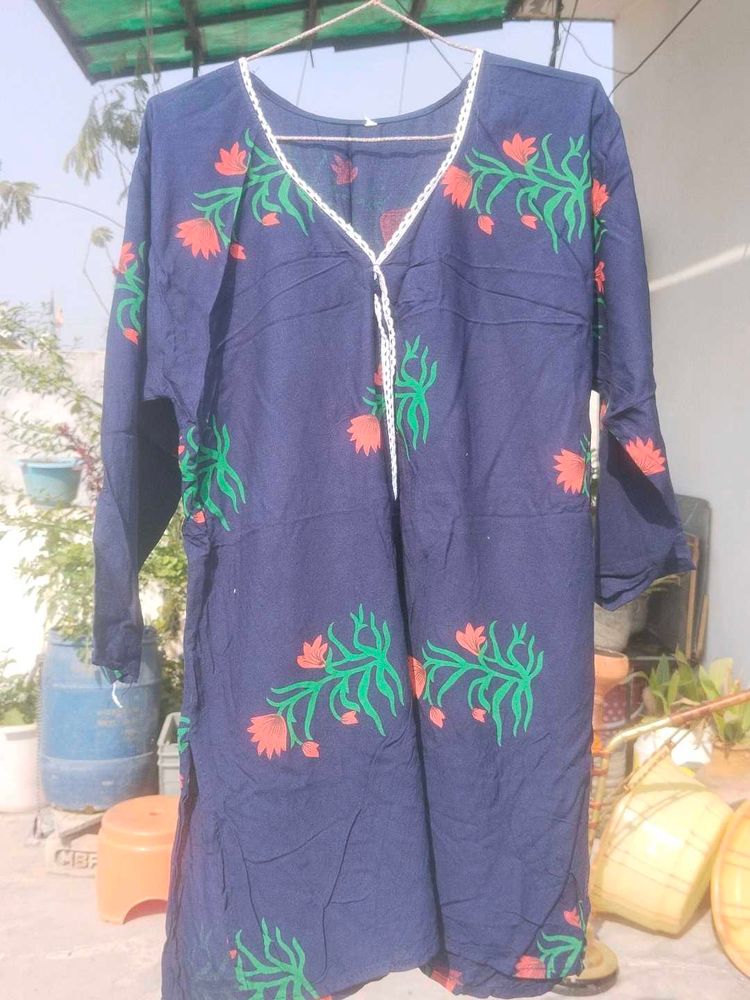 Floral Print Cotton Kurta