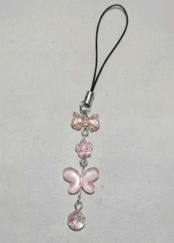 Y2K Pink Butterfly Dangle phone charm