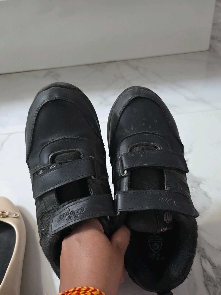 Black Velcro Strap School shoes