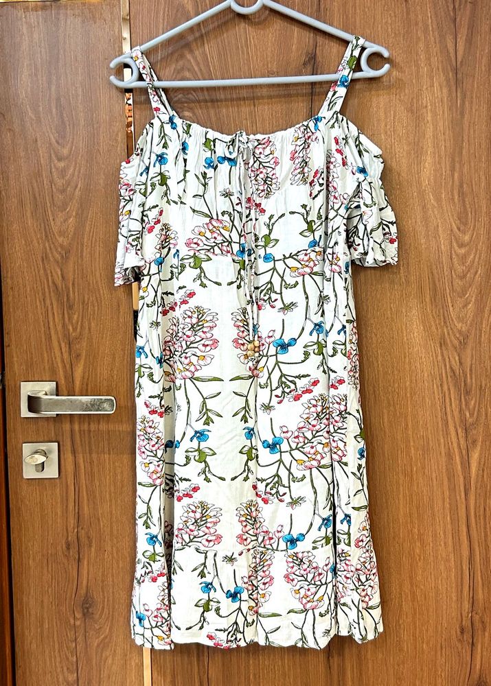 Floral Cold Shoulder Mini Dress