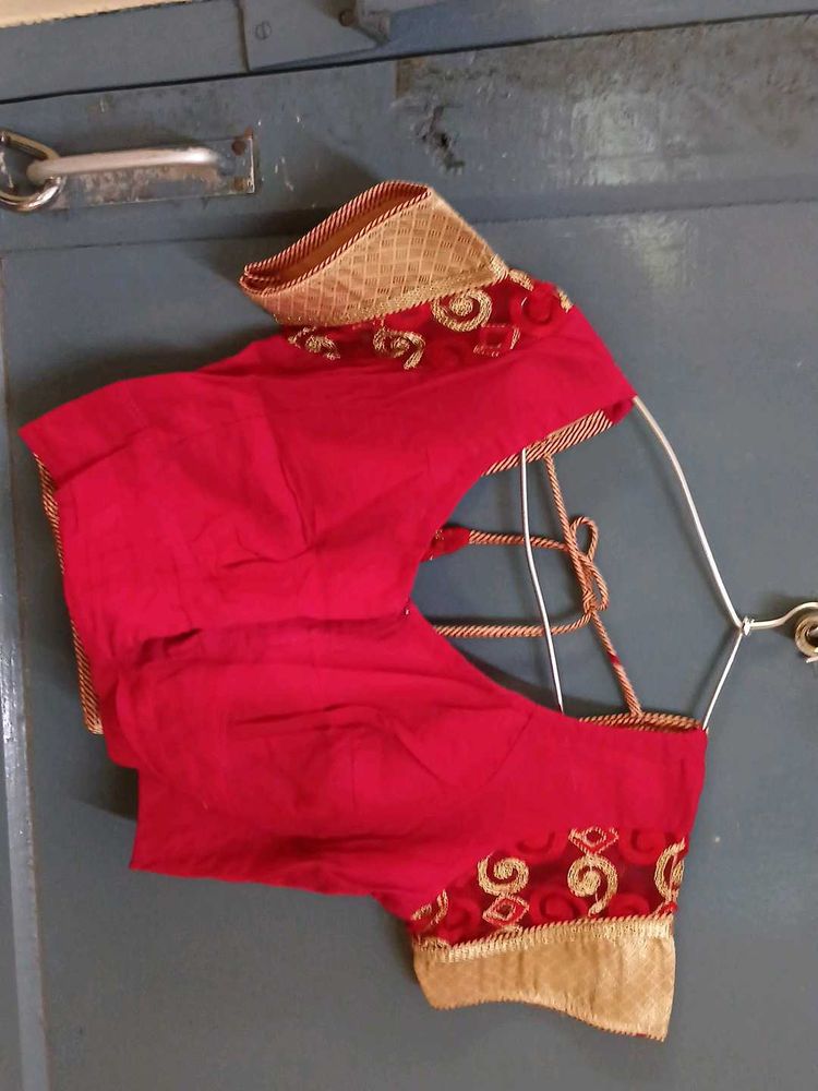 Red Embroidered Blouse