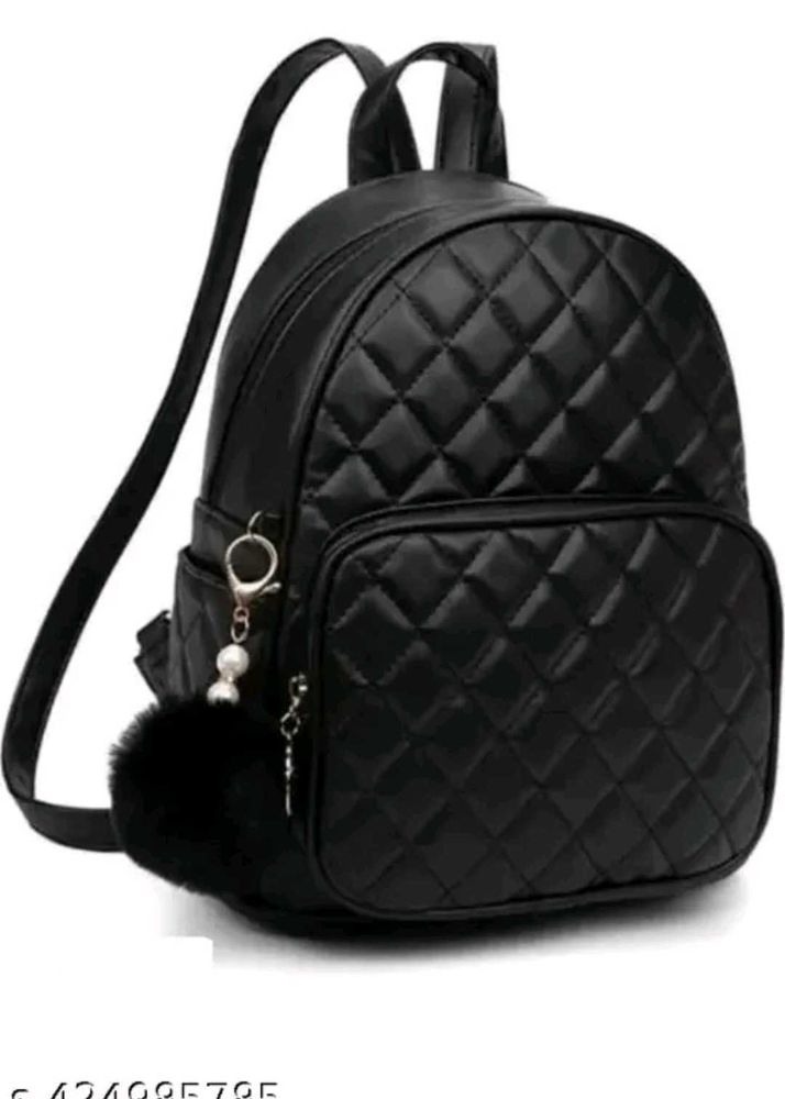 Chic Quilted Black Backpack