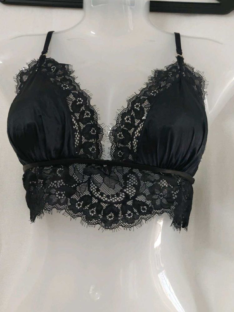 La senza Black Lace Trim Bralette