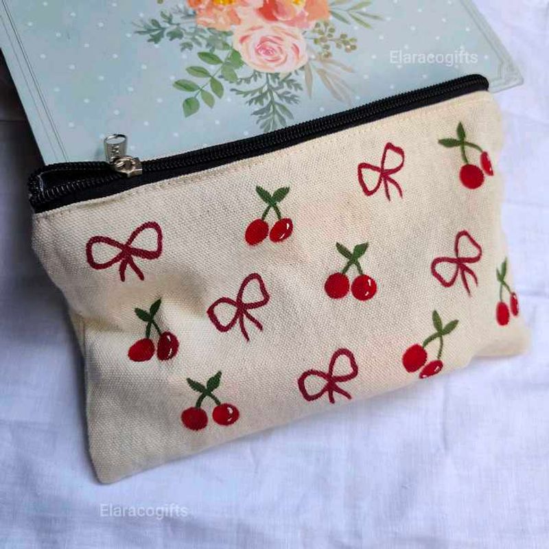 Cute Cherry Print Pouch(2)