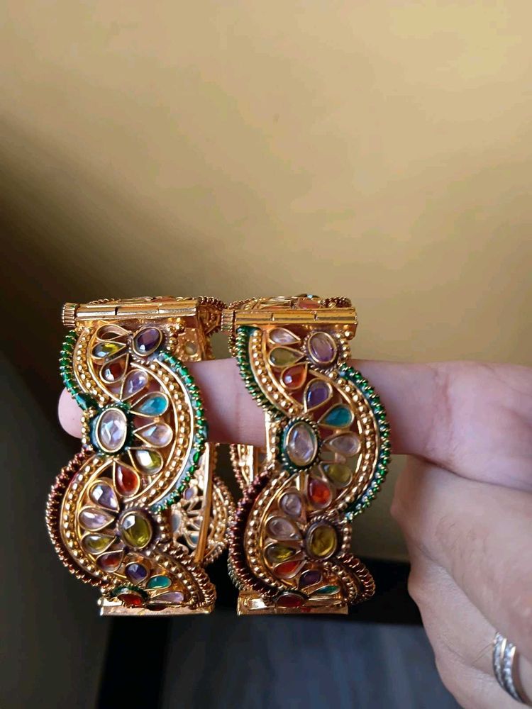 Designer Multicolored Stone Bangles