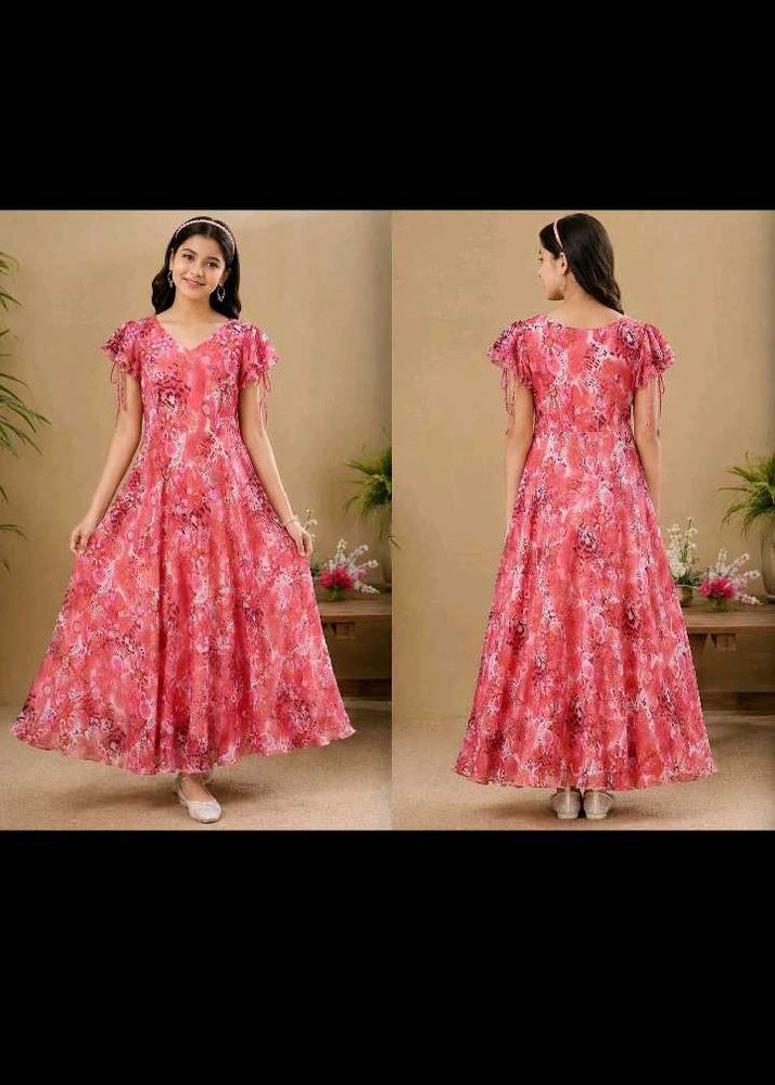 Elegant Floral Maxi Dress 8 10 years girls