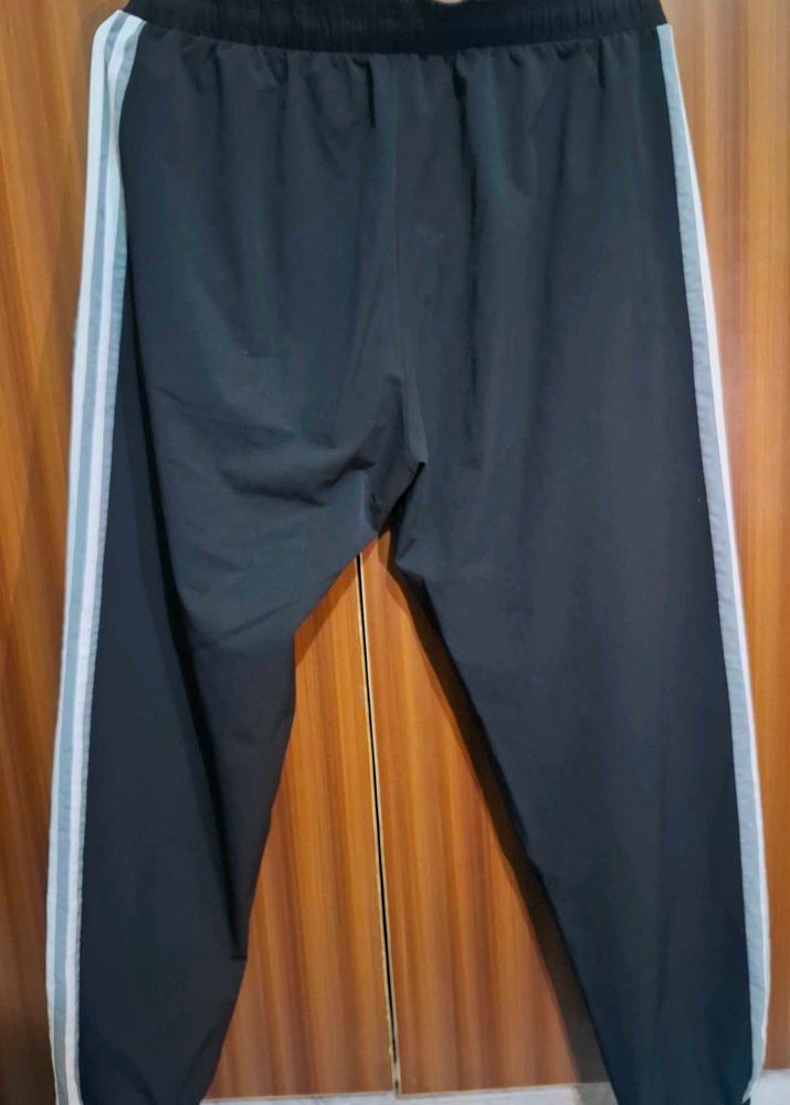 Black Track Pants with Side Stripes