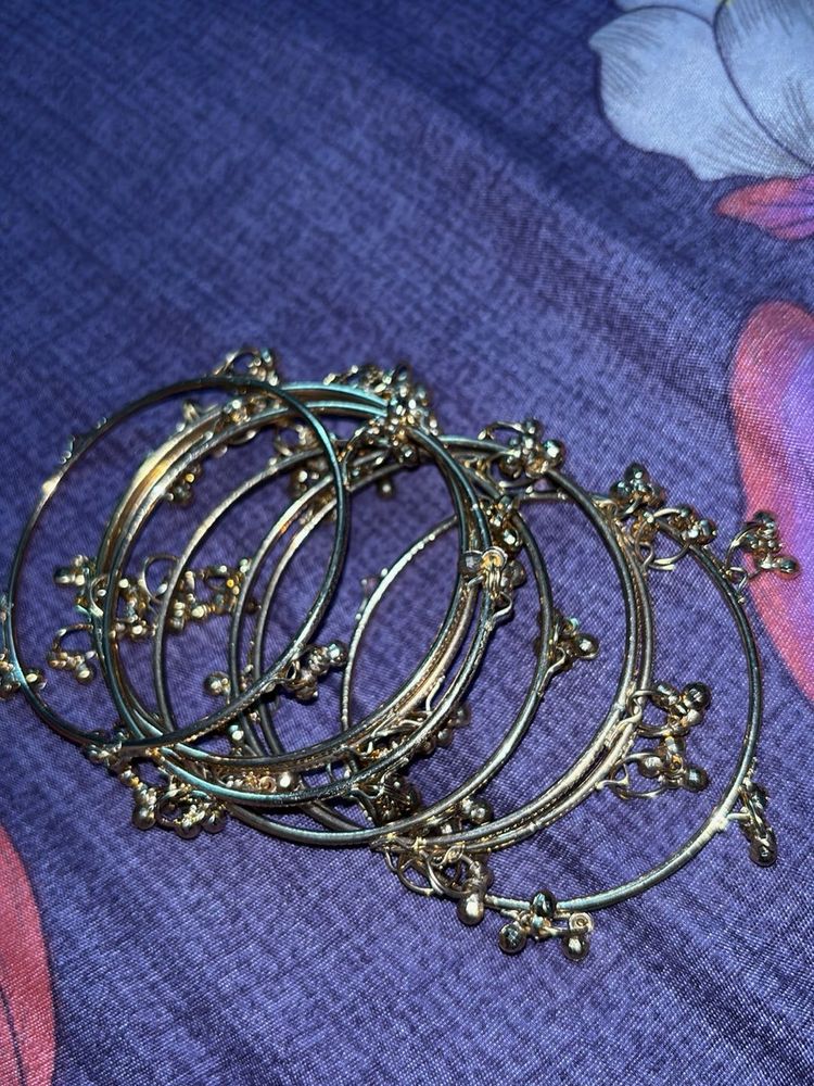 Elegant Gold Tone Kashmiri Bangles Set