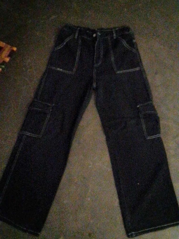 Dark Wash Cargo Jeans