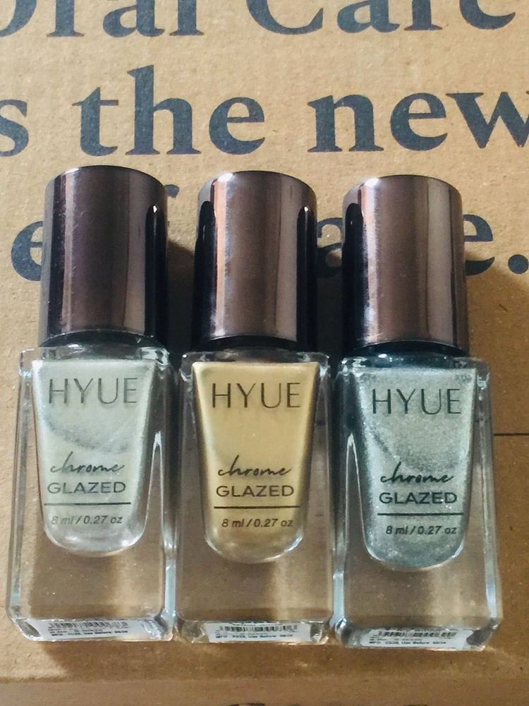 HYUE Chrome Glazed Nail Polish💅Set of 3
