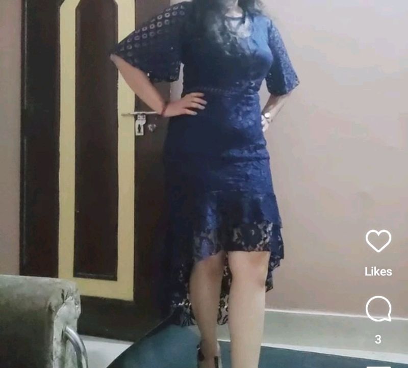 Elegant Navy Lace Dress urbanic