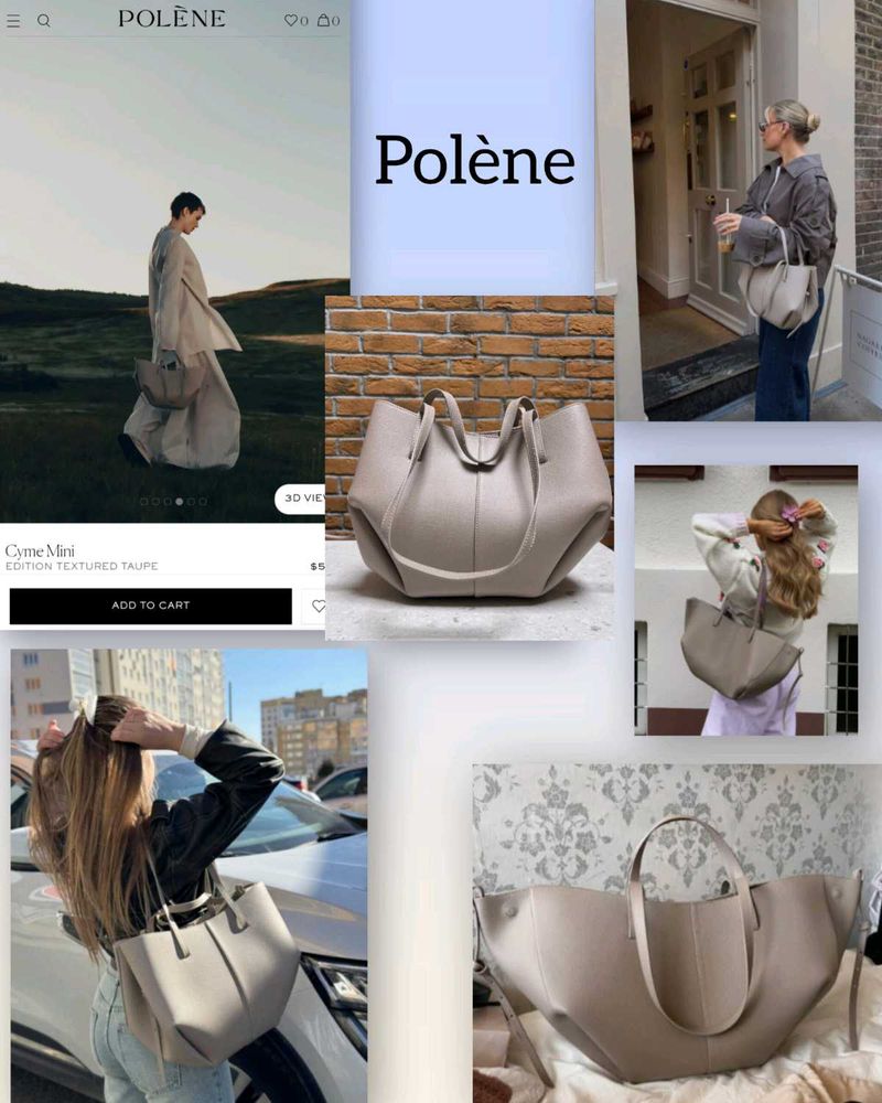 Polene Cyme Taupe Tote Bag
