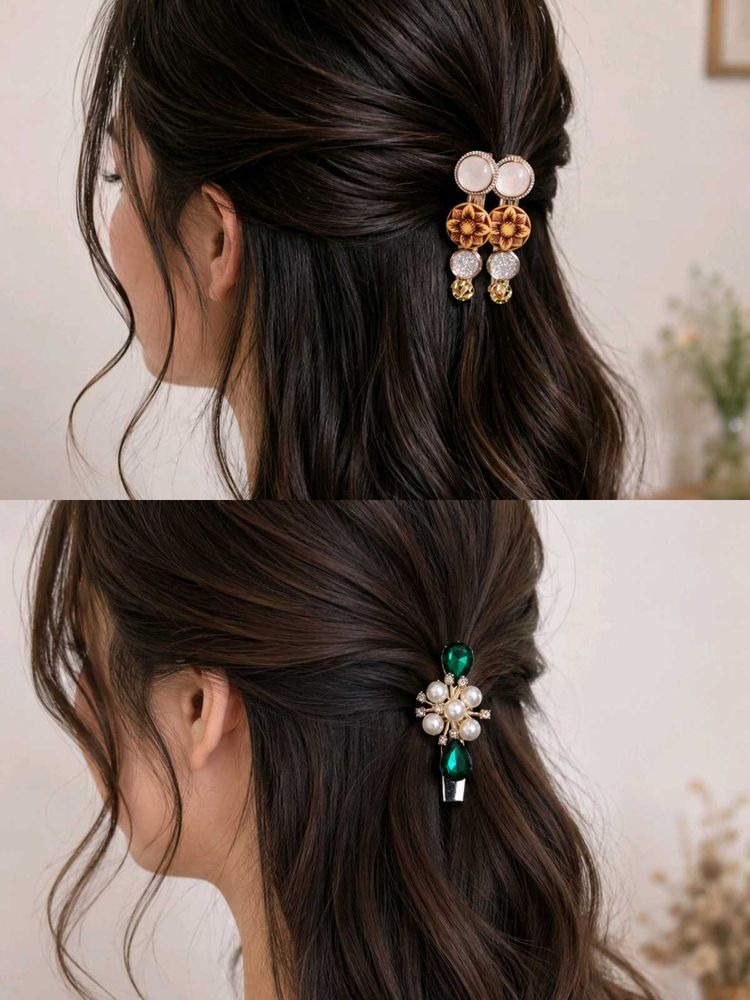 Elegant Designer Hair Clips for Women | Pearl, Flo