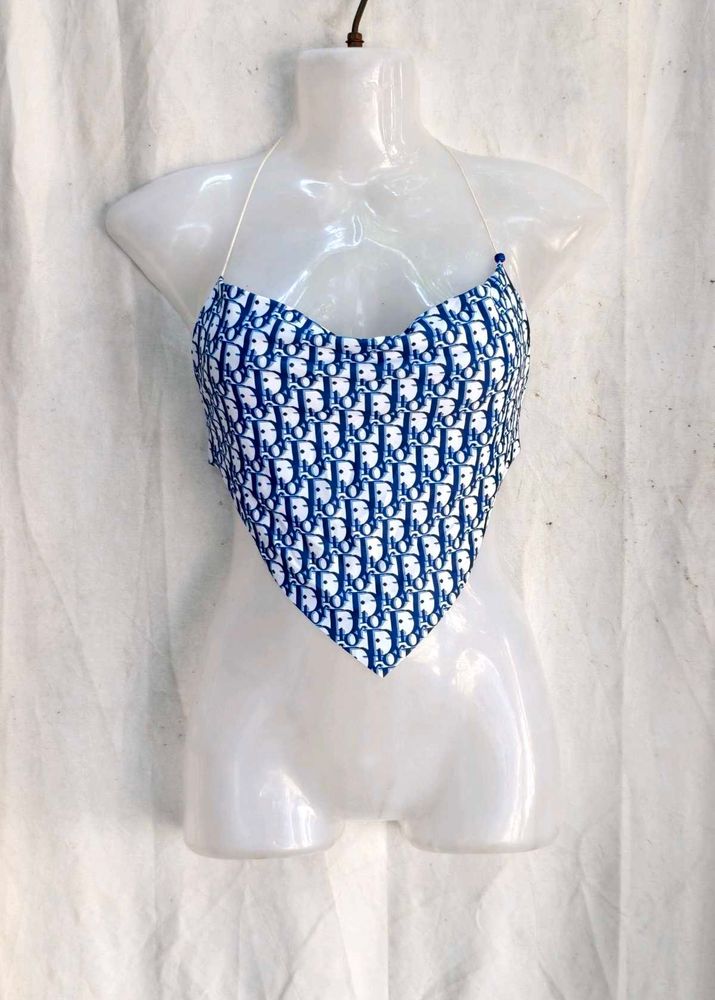 I. Stylish Bandana Print Halter Top