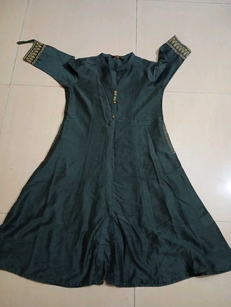 Charcoal colour Kurta with pockets
