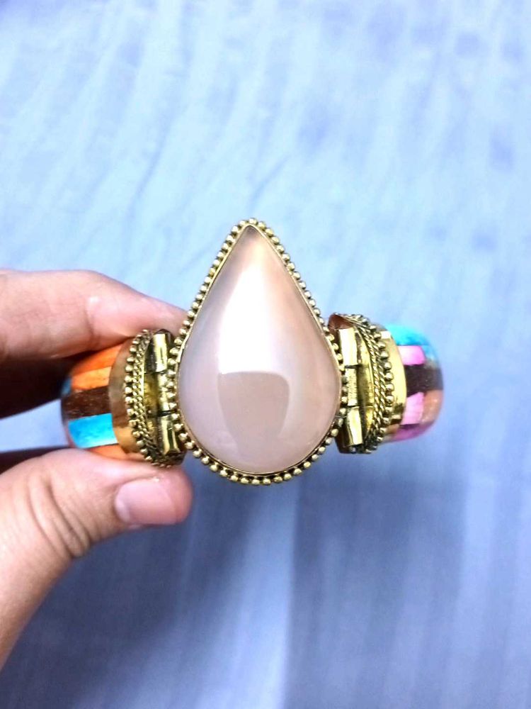 Gemstone Bone Mosiac Multicolour Bangl