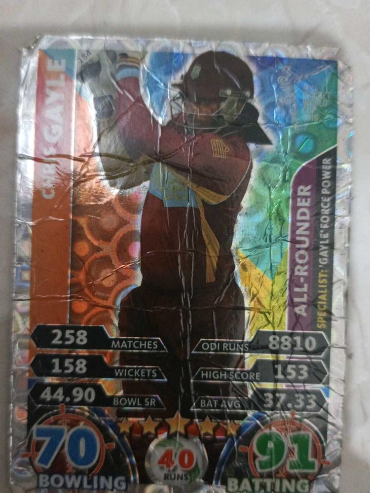 Chris Gayle ODI 2015 World cup silver foil card