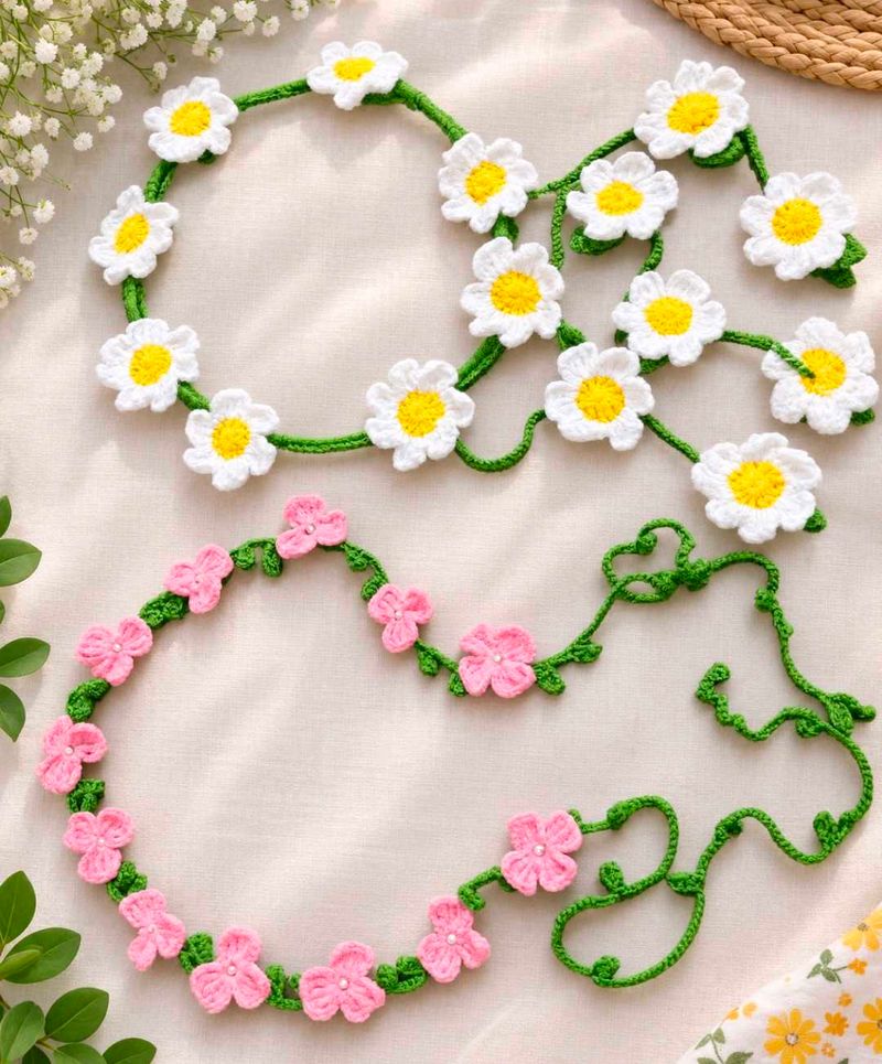 Handmade Crochet Flower  Waistband