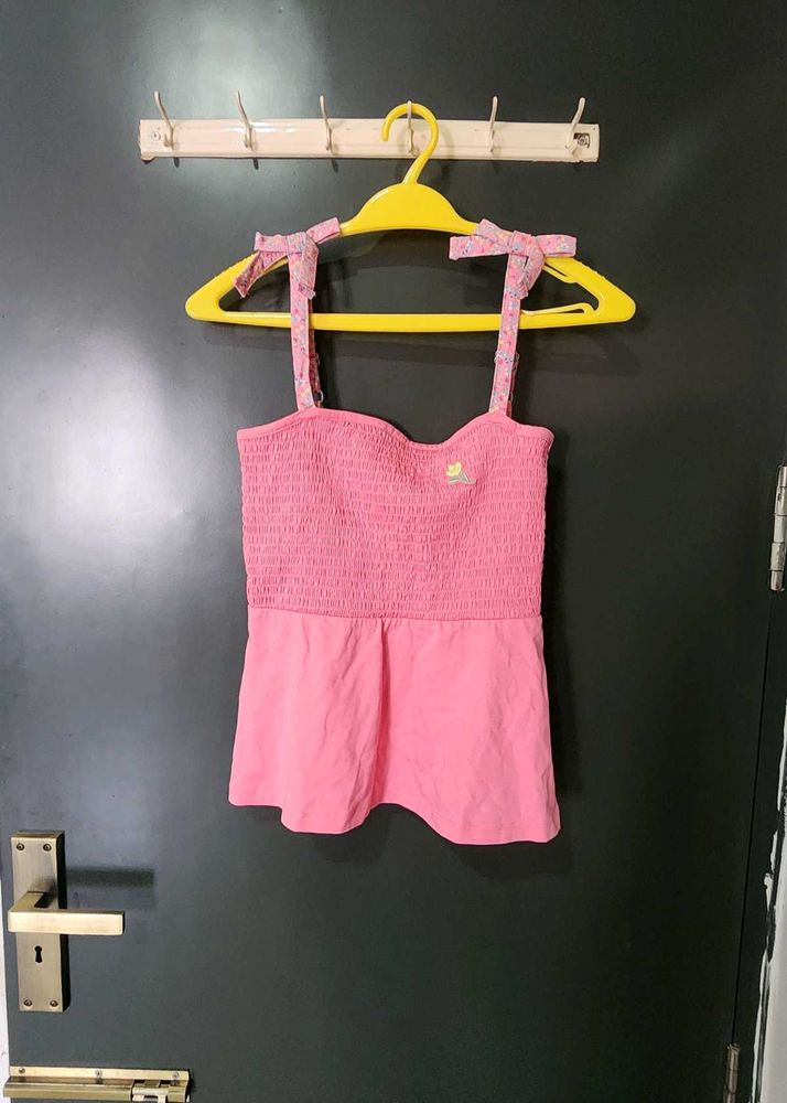 Charming Pink Smocked Camisole Top