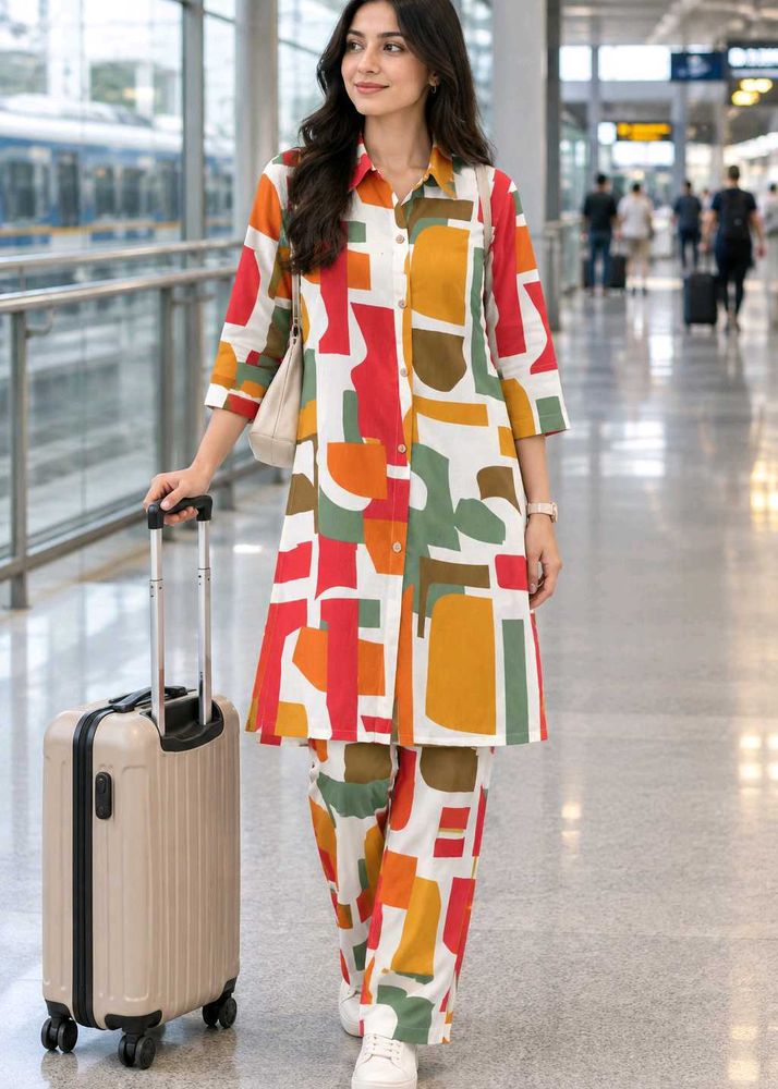 Vibrant Geometric Multicolor Co-Ord Set