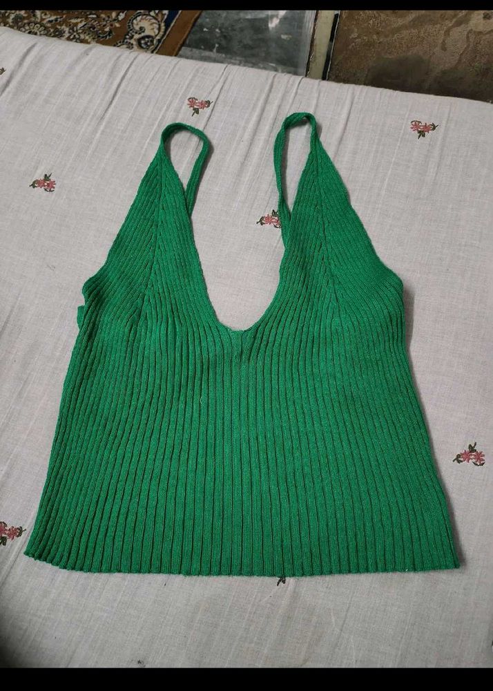 V-Neck Ribbed Knit Tank Top