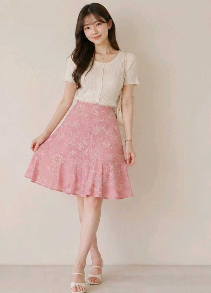 Chic Floral Print Skirt