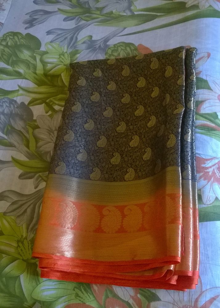 Tissue Silk Bluish Saree