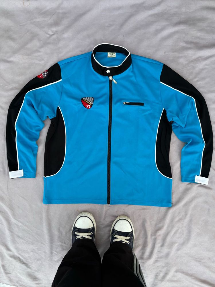 Retro Blue &amp; Black Track Jacket