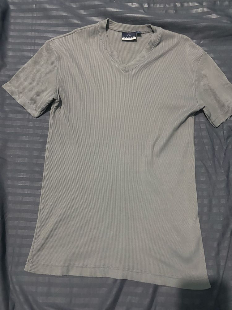 Unisex Grey V-Neck T-Shirt