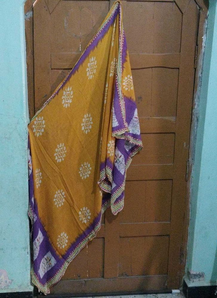 Vibrant Yellow &amp; Purple Indian Scarf