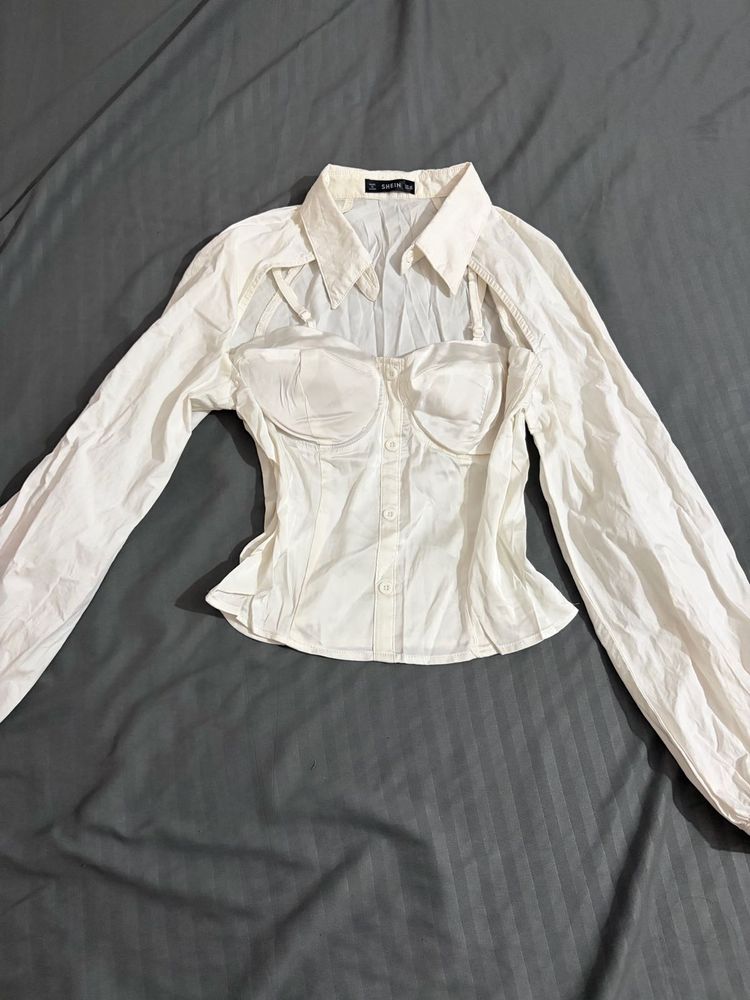 Chic Corset Shirt Top